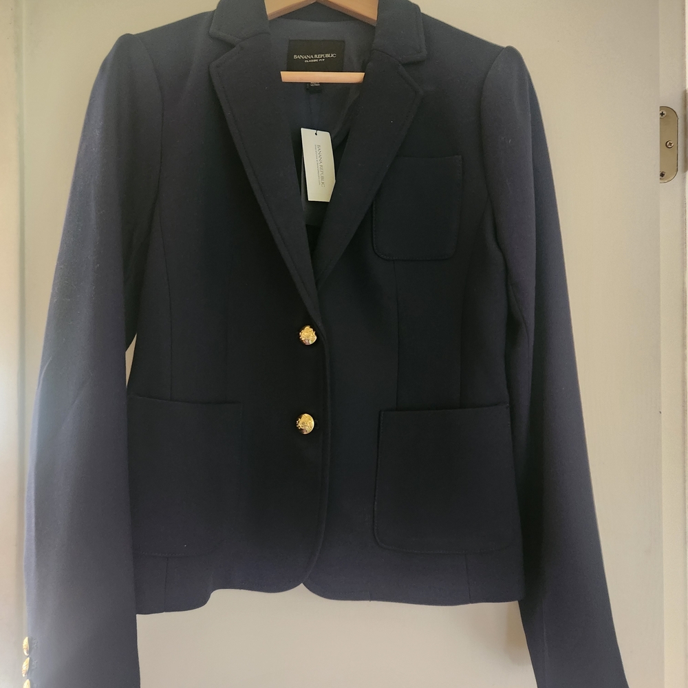 Banana Republic Dark Blue Blazer with Gold Buttons